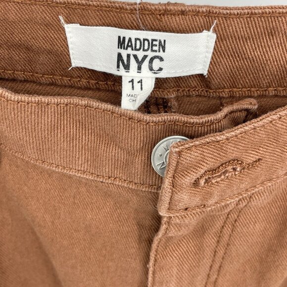 Madden NYC Women’s High Rise Brown Distressed Straight Leg Jeans Size 11 Cotton - Picture 12 of 12